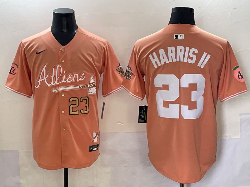 Men 2025 Atlanta Braves #23 Harris ii Orange Five generations Joint Name Nike MLB Jersey style 5->atlanta braves->MLB Jersey